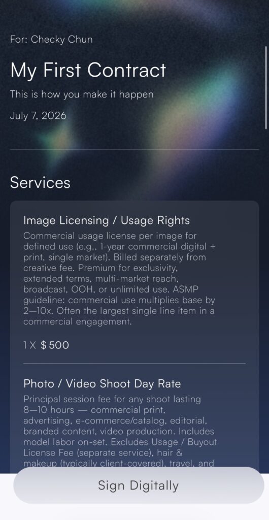 What Your Client Sees When You Send a Contract on Happ